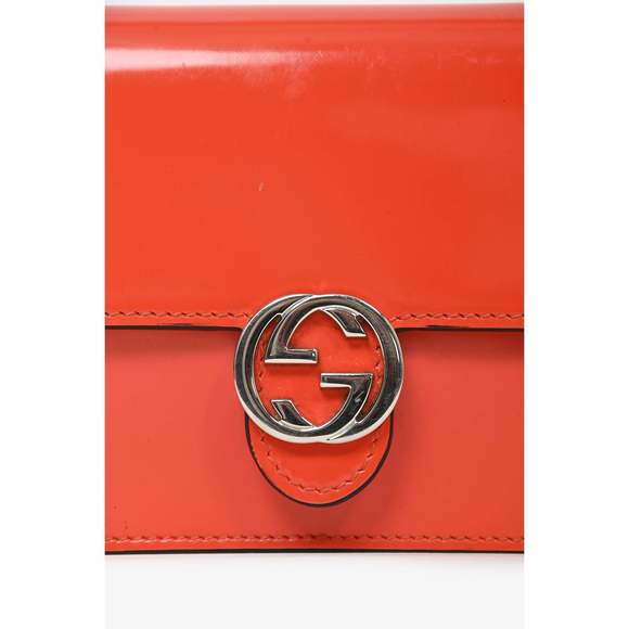 Gucci Orange Brushed Leather Dollar Interlock GG Wallet on Chain - Picture 3 of 3